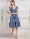 Cocktail Dresses Cocktail Short Knee Length Dress  Slate Blue