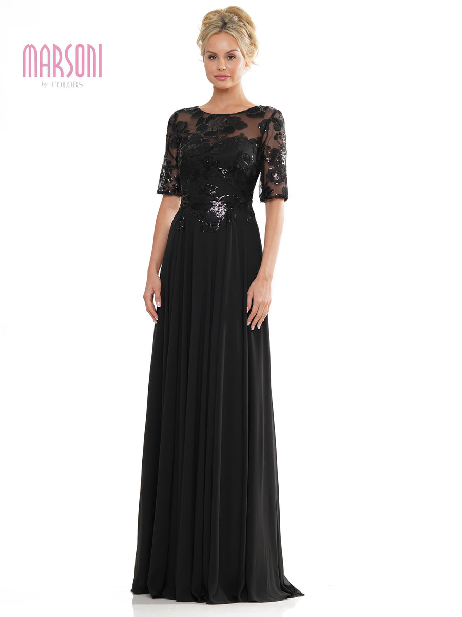 Marsoni Long Formal Mother of the Bride Dress 286 Black