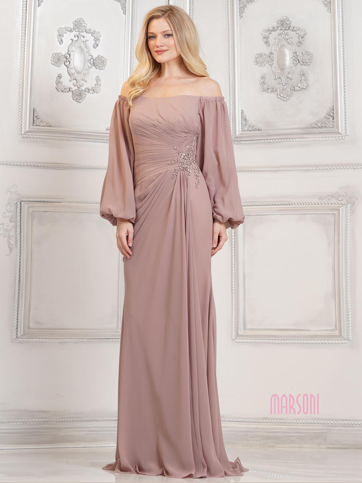 Mother of the Bride Dresses Long Sleeve Mother of the Bride Beaded Dress Mauve