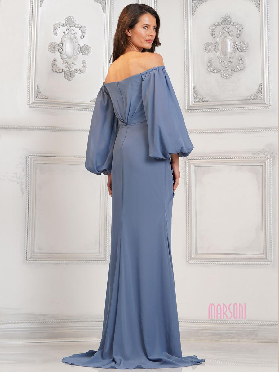 Mother of the Bride Dresses Long Sleeve Mother of the Bride Beaded Dress Slate Blue