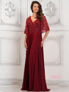 Mother of the Bride Dresses Long Mother of the Bride Beaded Dress Wine