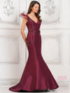 Formal Dresses Long 3D Floral Formal Prom Mermaid Dress Burgundy