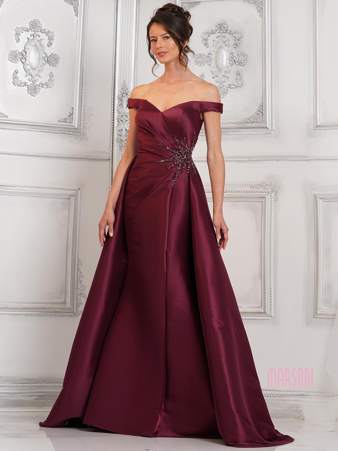 Formal Dresses Long Beaded Formal Prom Overskirt Dress Wine