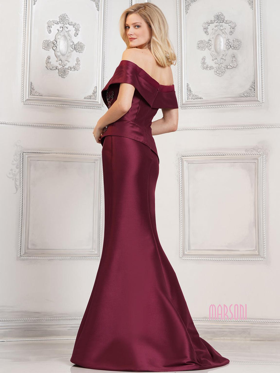 Formal Dresses Long Beaded Formal Prom Fitted Dress Burgundy