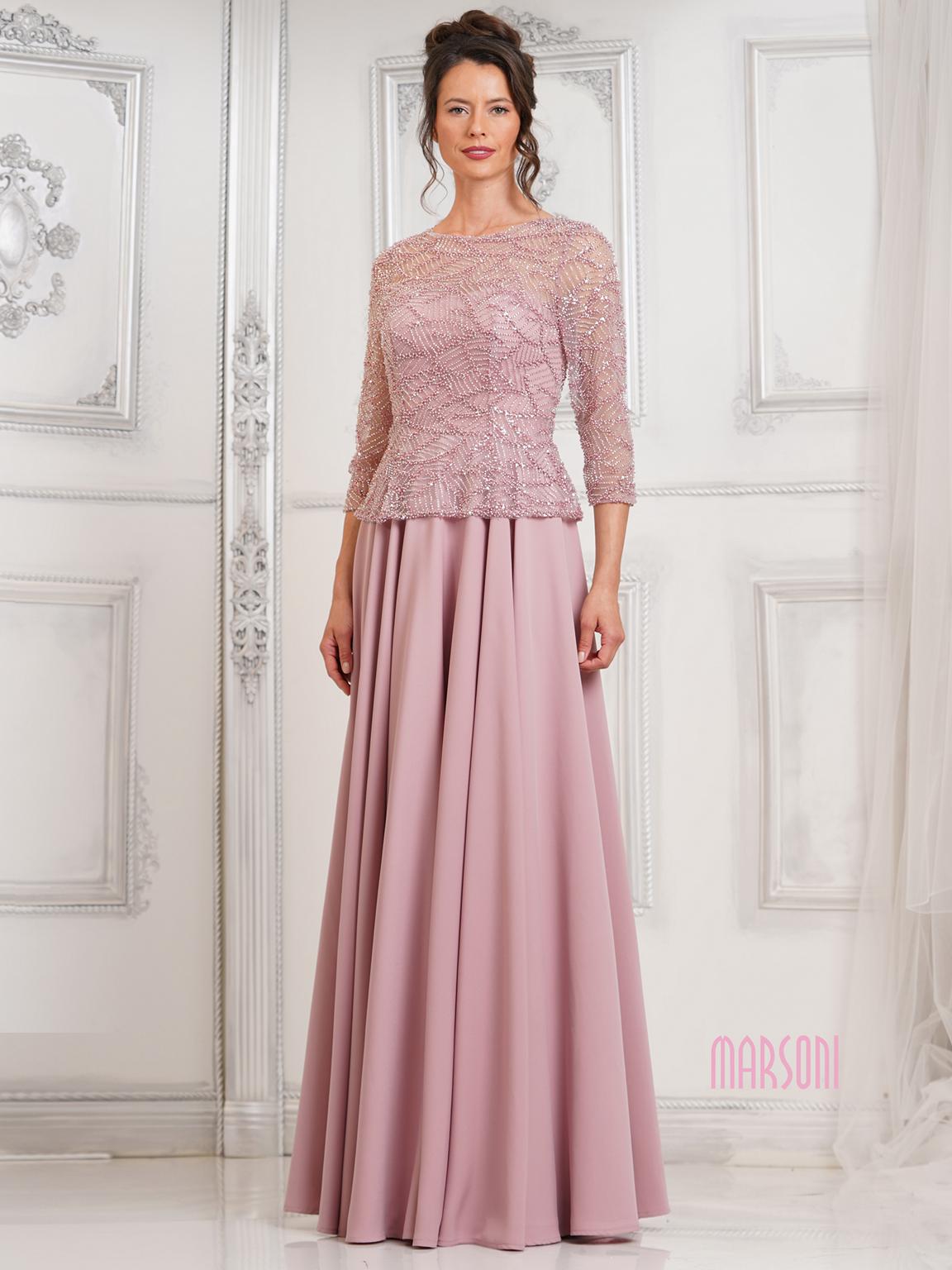 Mother of the Bride Dresses Beaded Mother of the Bride A Line Long Dress Rose