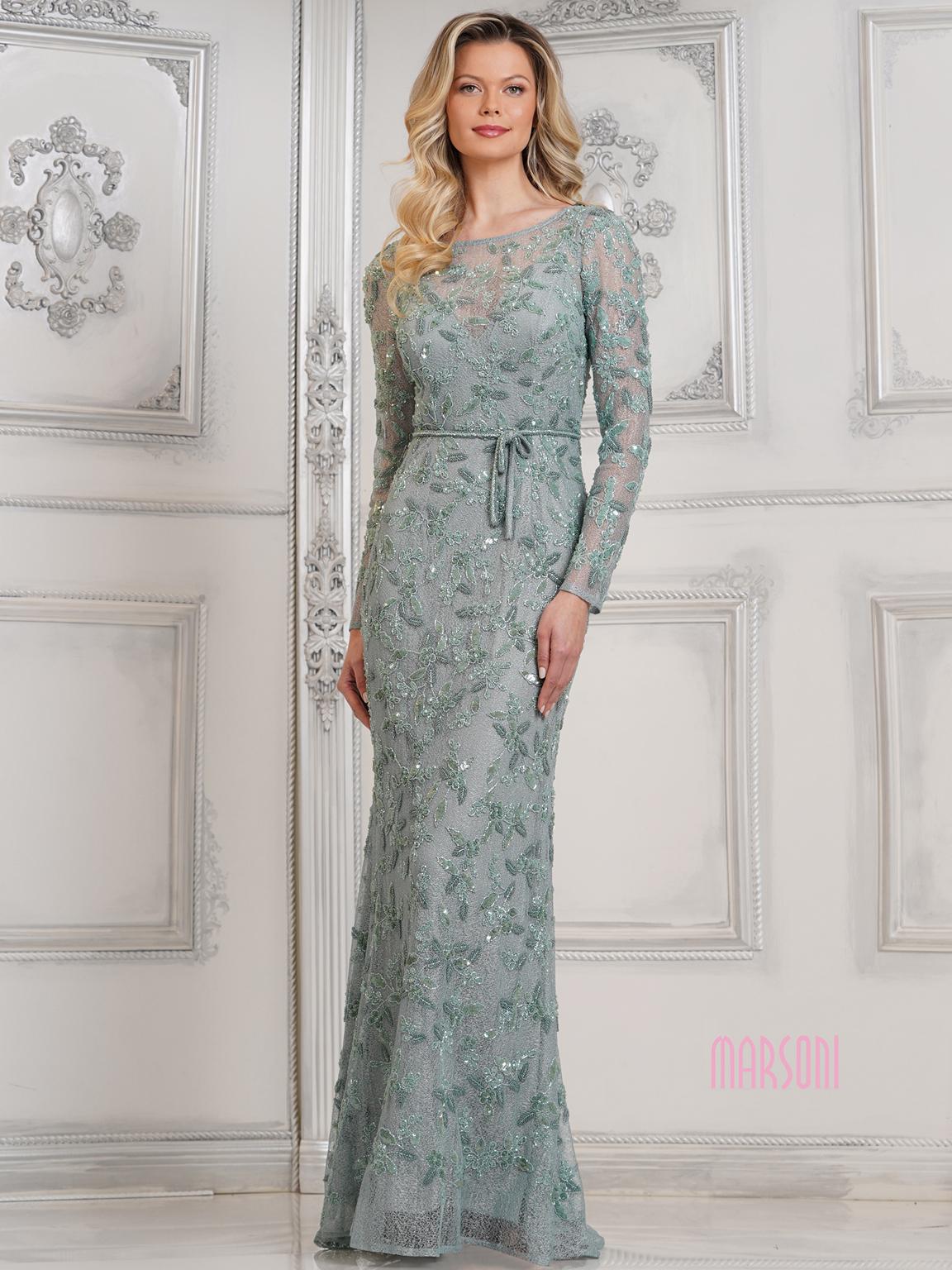 Mother of the Bride Dresses Long Sleeve Mother of the Bride Beaded Dress Sage