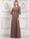 Mother of the Bride Dresses Allover Beaded Mother of the Bride Long Dress Dark Taupe