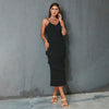 Cocktail Dresses Midi Spaghetti Strap Cocktail Dress Black