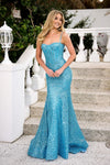 Portia and Scarlett Prom Long Formal Dress 22036 - The Dress Outlet Aqua