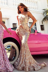 Prom Dresses Long Strapless Mermaid Prom Dress Champagne