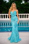 Prom Dresses Long Strapless Mermaid Prom Dress Blue Turquoise