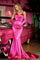 Prom Dresses Long Spaghetti Strap Mermaid Fit Prom Gown Pink