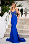 Prom Dresses Long Spaghetti Strap Mermaid Fit Prom Gown Cobalt