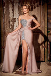 Prom Dresses Long Off Shoulder Fitted Prom Gown Stone