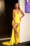 Prom Dresses Fitted Prom Long Dress Yellow