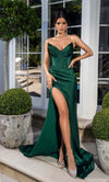 Prom Dresses Long Evening High Slit Formal Prom Dress Emerald