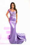 Prom Dresses Fitted Long Beaded Formal Prom Dress  Lilac