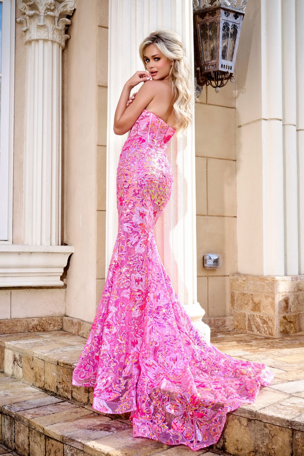 Prom Dresses Long Beaded Formal Prom Dress Pink/Multi