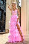 Prom Dresses Beaded Formal Long Prom Dress Pink