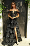 Prom Dresses Long Tiered Prom Dress Black