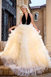 Portia and Scarlett PS24681 Formal Feathered Long Prom Dress