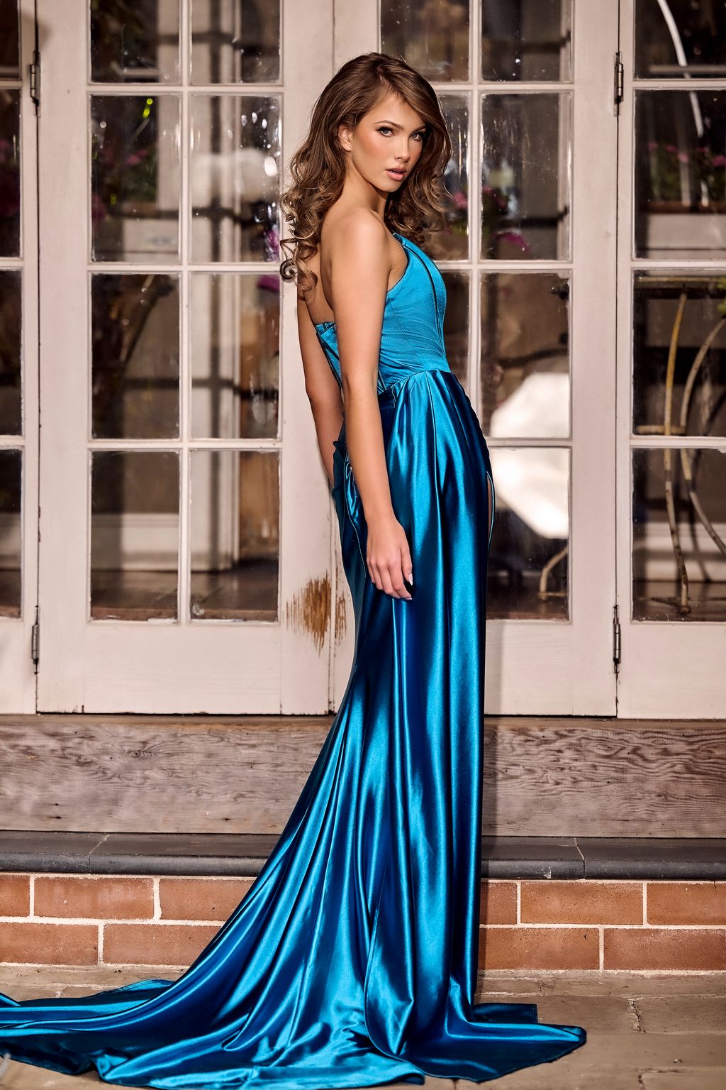 Prom Dresses Prom High Slit Long Dress Blue