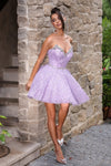 Cocktail Dresses Short Glitter Ball Gown Cocktail Dress Lilac