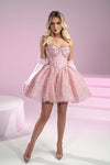 Cocktail Dresses Ball Gown Short Sequin Cocktail Dress Pink