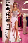 Prom Dresses Beaded Long Prom Dress Ivory/Nude