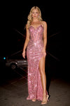 Prom Dresses Formal Long Sequins Prom Dress Pink