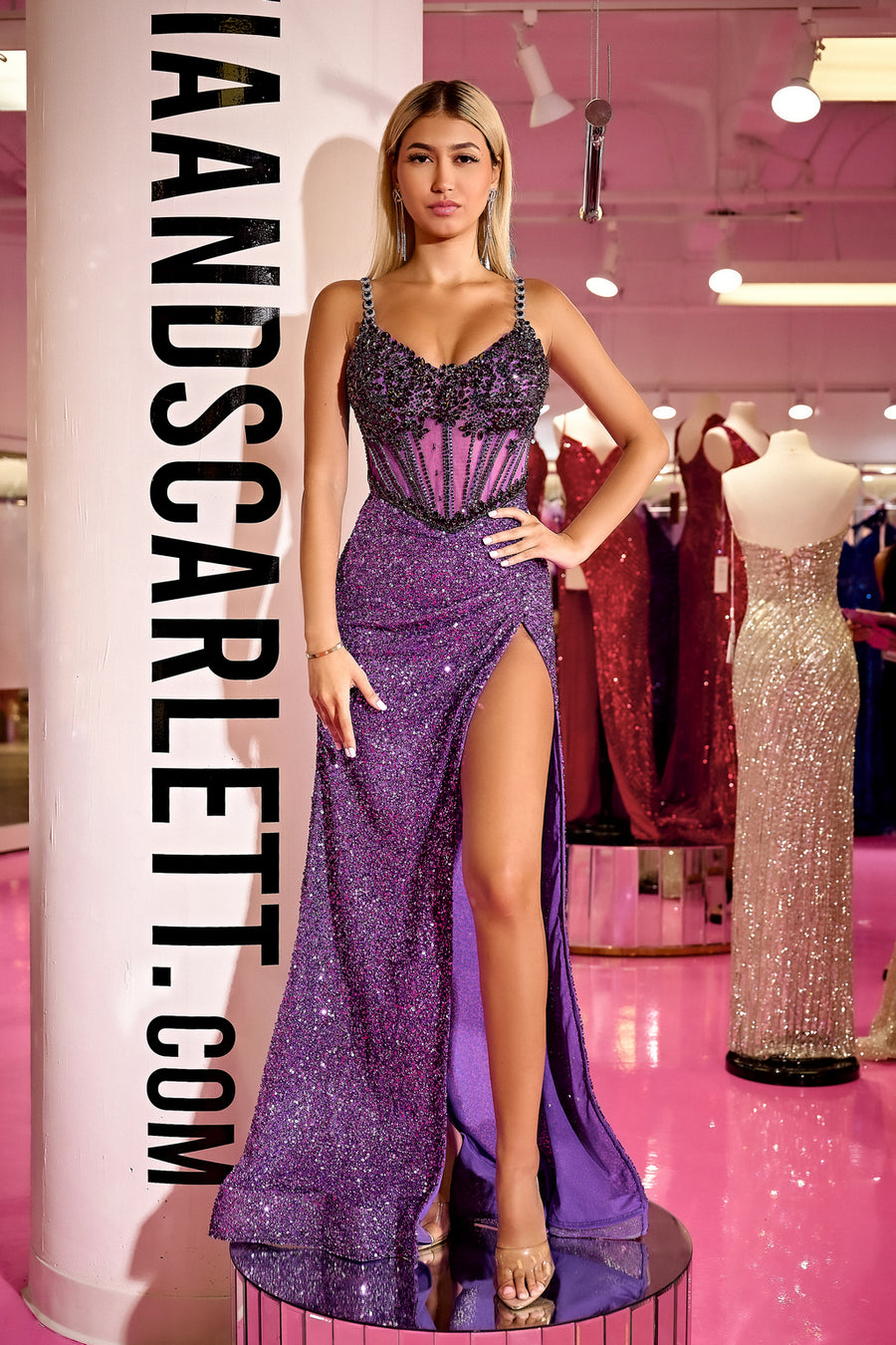 Prom Dresses Long Sequins Formal Prom Dress Purple