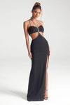 Prom Dresses Fitted Long Slit Formal Prom Dress Black