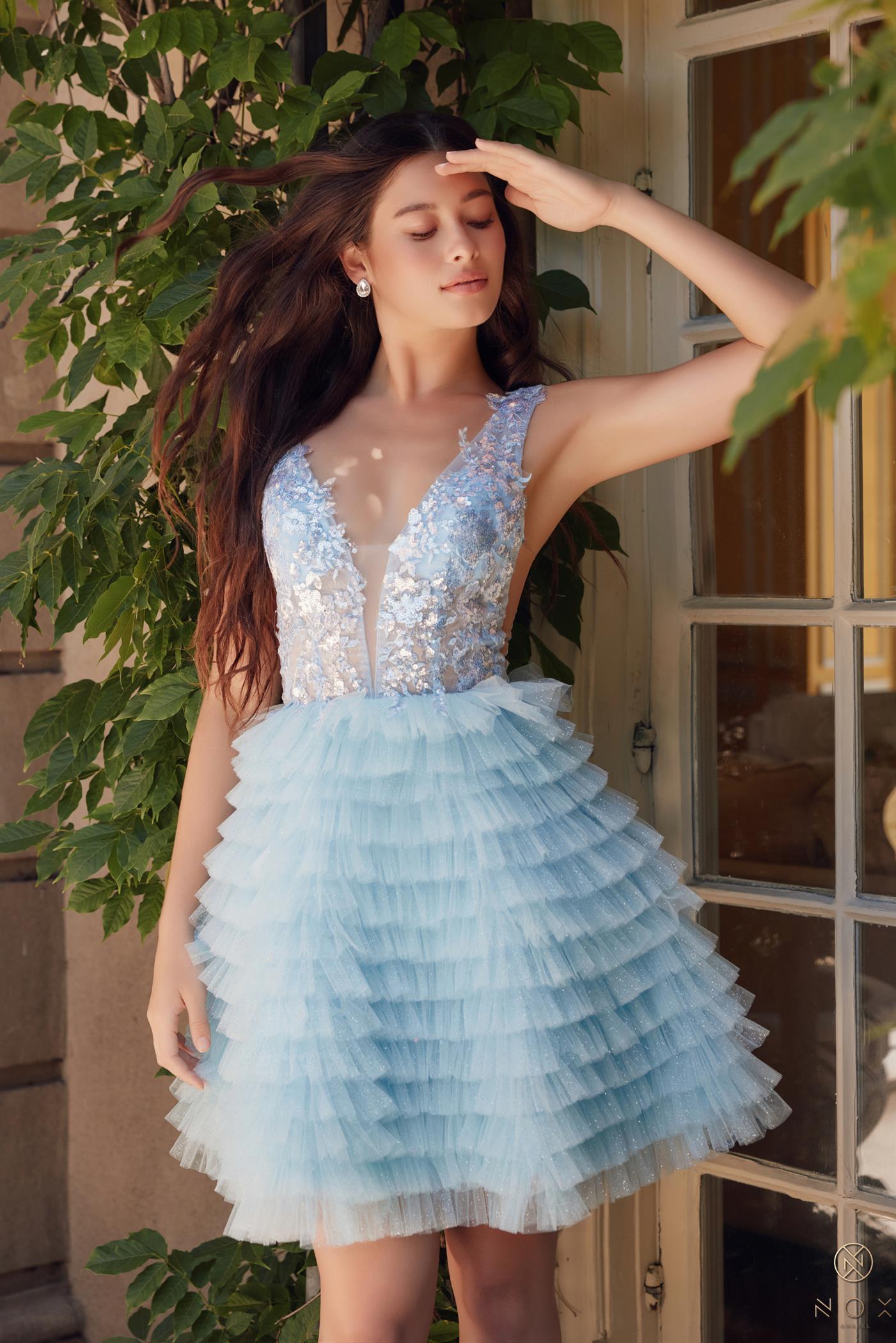 Prom Dresses Short A Line Cocktail Dress Light Blue