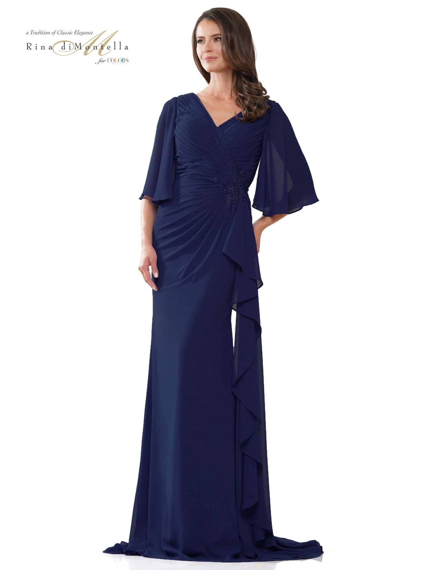 Mother of the Bride Dresses Long Mother of the Bride chiffon Dress Navy