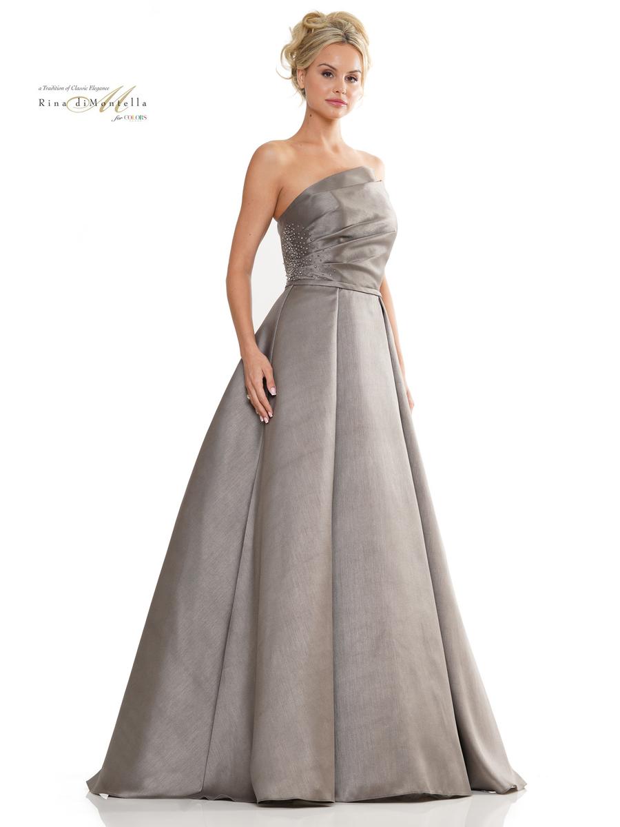 Formal Dresses Long A Line Deep Pleats Formal Gown Gunmetal