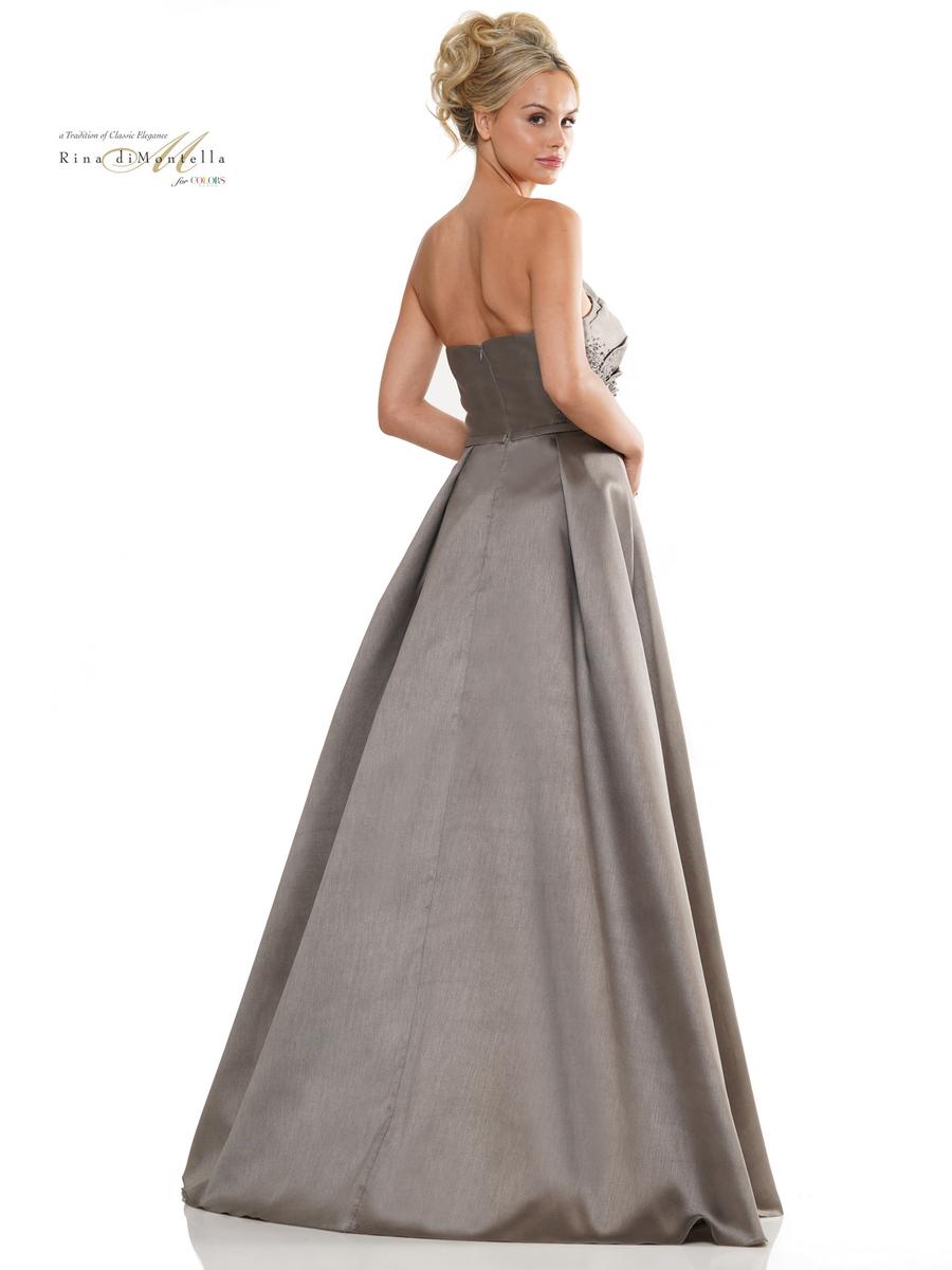 Formal Dresses Long A Line Deep Pleats Formal Gown Gunmetal