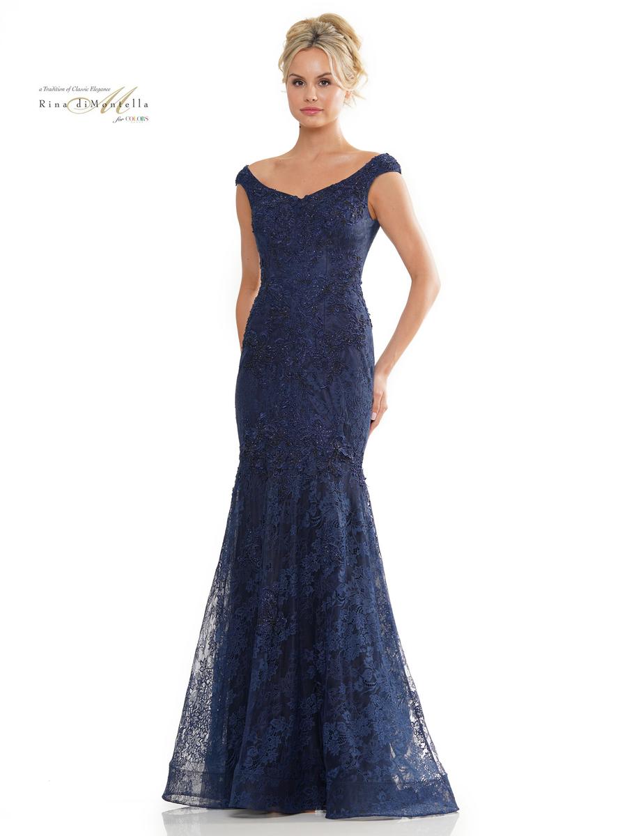 Formal Dresses Fitted Long Formal Dress Navy