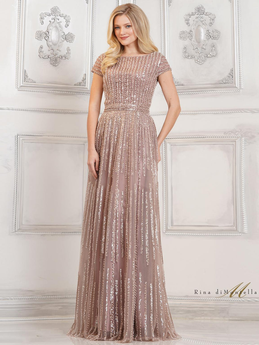 Formal Dresses Long Formal Prom Beaded A Line Dress Mauve