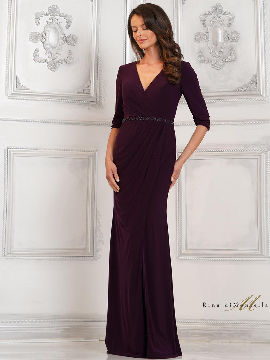 Mother of the Bride Dresses Long Mother of the Bride Beaded Dress Aubergine