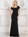 Formal Dresses Beaded Formal Fit and Flare Long Dress Black