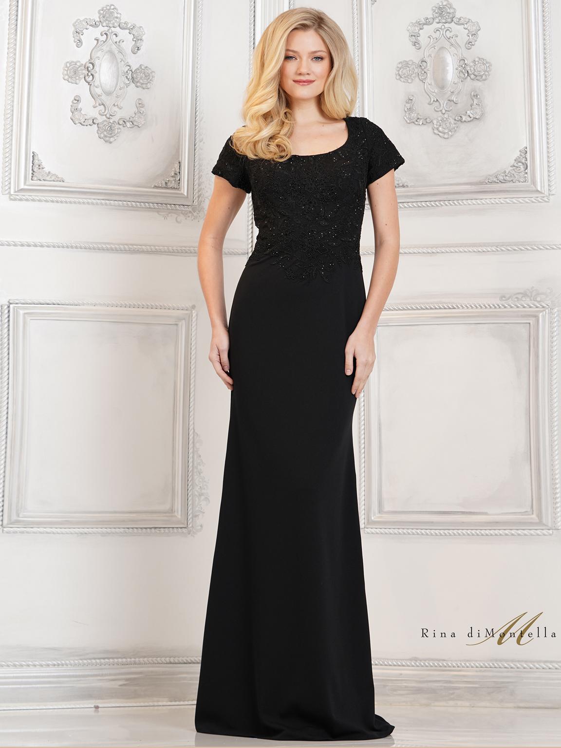 Formal Dresses Beaded Formal Fit and Flare Long Dress Black