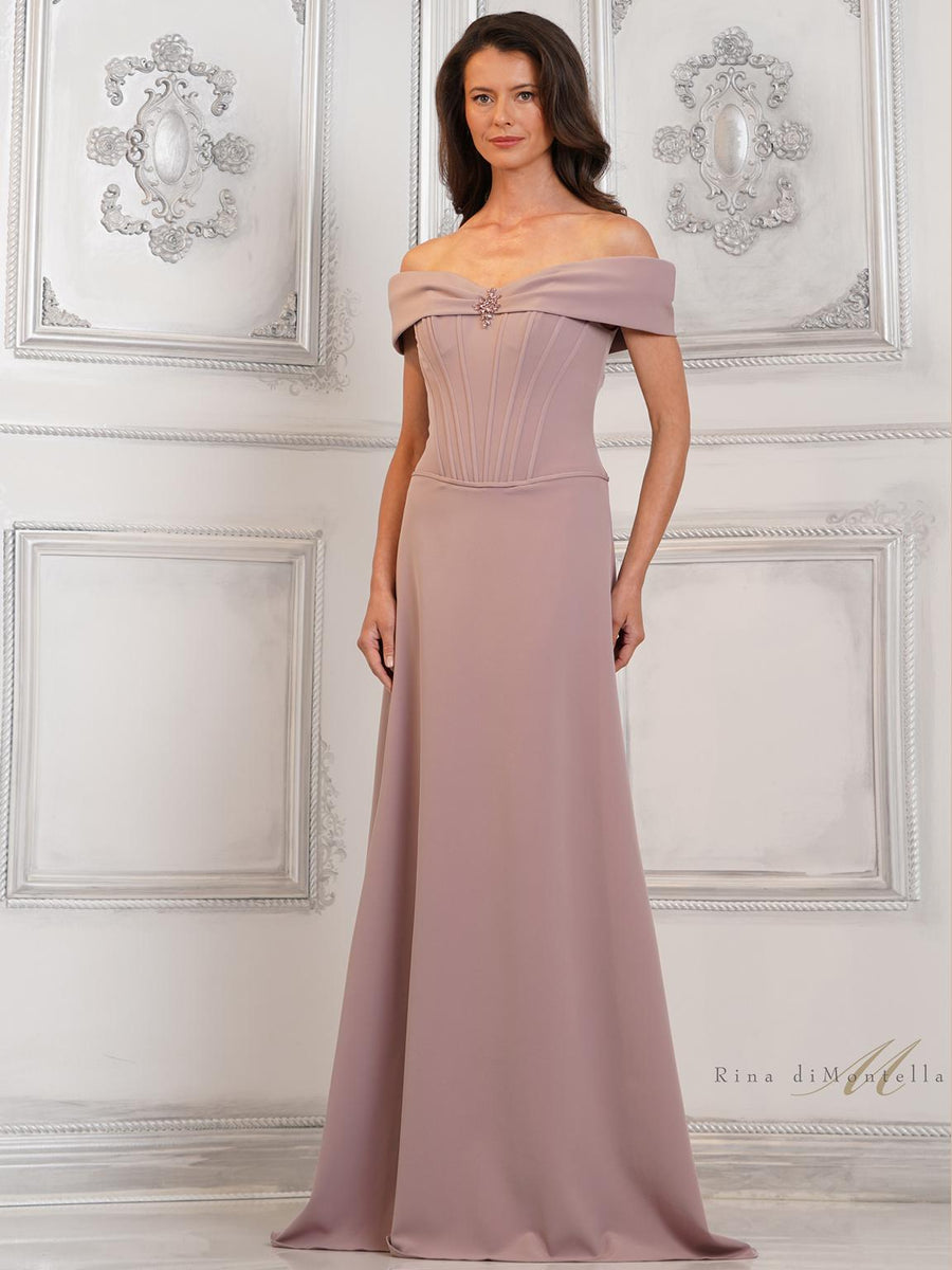 Formal Dresses Fit and Flare Long Formal Gown Dusty Rose