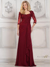 Formal Dresses Long Formal Cascade Skirt Dress Wine