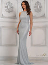 Formal Dresses Mettalic Stone Long Fitted Formal Dress Ice Blue