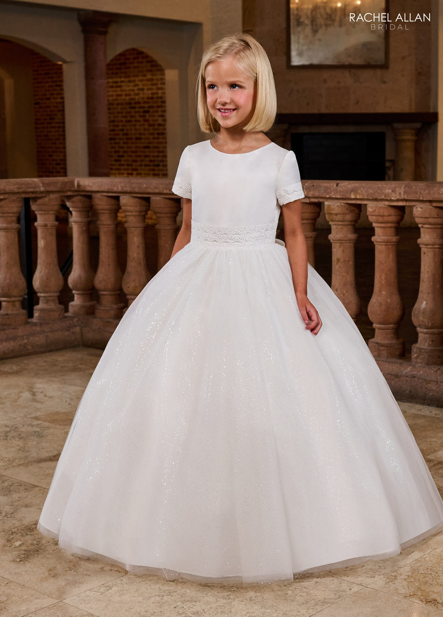 Flower Girl Dresses Glitter Long Ball Gown Flower Girl Dress Ivory