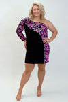 Sydneys Closet SC8114 Plus Size One Shoulder Homecoming Short Dress