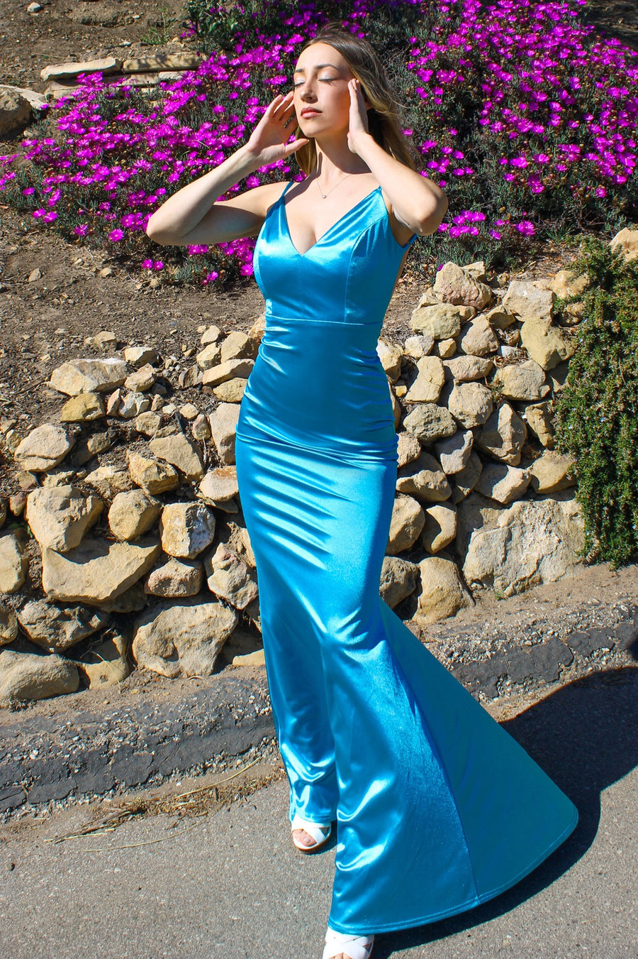 Prom Dresses Fitted Neon Prom Dress Neon Blue