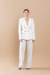 Pant Suit Stripe Jacket Pant Set Off White