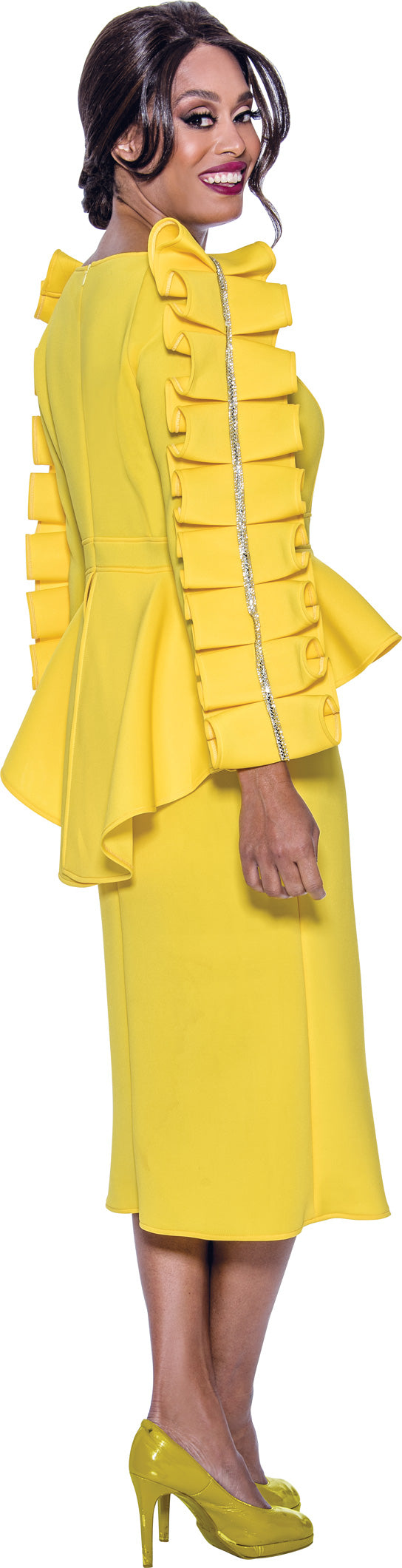 Mother of the Bride Dresses Mother of the Bride Zipper Midi Dress Yellow