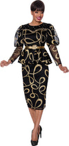 Plus Size Dresses Beaded Plus Size Mother of the Bride Belt Dress Black/Gold